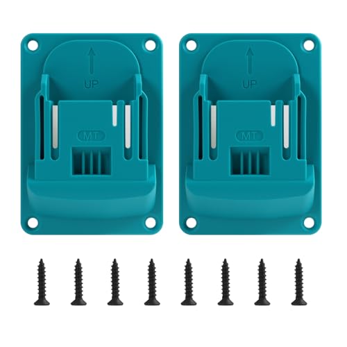 Anrbb 2 Stück Wandhalterung Werkzeughalter Kompatibel mit Makita 14.4V 18V Akkugeräten, Akku Halterung Set aus Kunststoff, Maschinenhalter für Werkstatt, Garage Wand Organizer, Aufbewahrung Blau von Anrbb