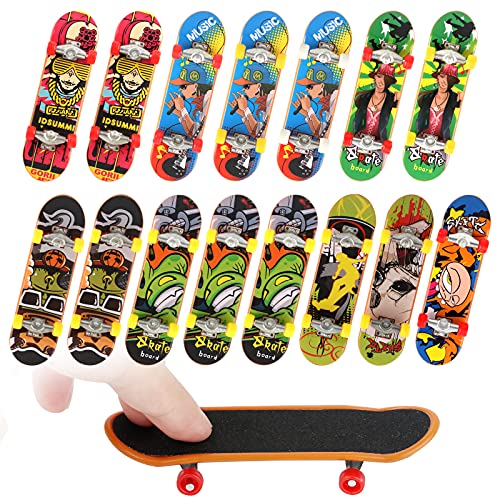 Anruyi 15 Stück Finger Skateboards Mini griffbrett Skatepark Fingerboard Kinder Skate Boarding Spielzeug Finger Spielzeug Ideal für Weihnachten Mitgebsel (Zufällige Farbe) von Anruyi