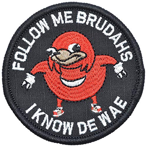 Follow Me Brudahs I Know De Wae Patch, Round Moral Patch Tactical Combat Bagde Military Hook Moral Patch Tactical Military Moral Patch Set Hook/Loop (Rot) von Ansellf