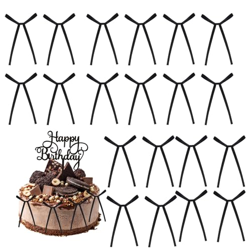 20Pcs Schleife als Tortenaufsatz mit Happy Birthday Schild, Kuchen Dekorationen mit Schleife Happy Birthday Tortendeko Schwarz Vintage Kuchenaufsatz schleifen Deko Torte für Geburtstag, Party,Hochzeit 20Pcs Schleife als Tortenaufsatz mit Happy Birthday Schild, Kuchen Dekorationen mit Schleife Happy Birthday Tortendeko Schwarz Vintage Kuchenaufsatz schleifen Deko Torte für Geburtstag, Party,Hochzeit von Anseom