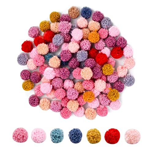 Anseom 100 Stück Bunte Pompons zum Basteln 12 mm Bunte Filzkugeln Pompons Pompom Bälle Basteln Pompon Mini Pom Pom Bommeln Bälle für Schmuck DIY Heimdekorationen von Anseom