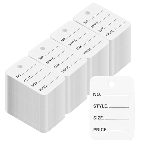 Anseom 1000 Stück Mini Preisschilder, 3.5x5CM preisschilder etiketten, Preisschilder für Kleidung, Markierung Etiketten, Preis Etiketten Anhänger, für Kleidung Schuhe Hut (Weiß) von Anseom
