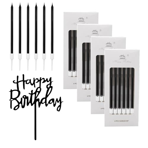 Anseom 24 Stück Geburtstagskerzen für Torte Schwarze Geburtstagskerzen Kerzen Geburtstag Dünne Lange Geburtstagskerze Dekorative Geburtstagstorte Party-Kerzen Tortenkerzen für Geburtstag Hochzeits Anseom 24 Stück Geburtstagskerzen für Torte Schwarze Geburtstagskerzen Kerzen Geburtstag Dünne Lange Geburtstagskerze Dekorative Geburtstagstorte Party-Kerzen Tortenkerzen für Geburtstag Hochzeits von Anseom