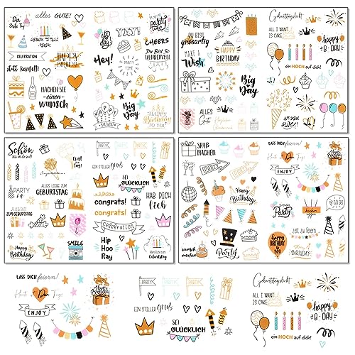 Anseom 4 Blatt Sticker Geburtstag 225 Stück Happy Birthday Sticker Geburtstag Party Aufkleber für Geburtstagskarten Laptop Fotoalbum Water Bottle Kühlschränke Mädchen Baby Journal Anseom 4 Blatt Sticker Geburtstag 225 Stück Happy Birthday Sticker Geburtstag Party Aufkleber für Geburtstagskarten Laptop Fotoalbum Water Bottle Kühlschränke Mädchen Baby Journal von Anseom