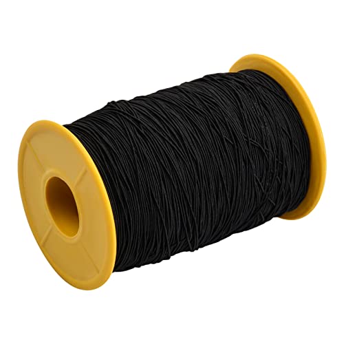 Anseom Elastisch Faden, 0.5mmx320m Gummikordel Stretch Fabric Crafting Beading Cord Faden für Armbändern, Halsketten, Schmuck Herstellung und DIY (Schwarz) von Anseom