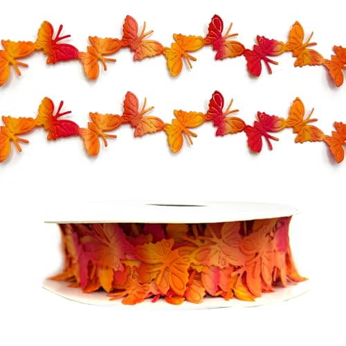 anshome 9,1 m orangefarbener Farbverlauf, Schmetterlingsform, Spitzenbänder, Schmetterlingsform, Girlande, Seil, Geschenkverpackungsband für Geschenkverpackungen, Hochzeit, Geburtstag anshome 9,1 m orangefarbener Farbverlauf, Schmetterlingsform, Spitzenbänder, Schmetterlingsform, Girlande, Seil, Geschenkverpackungsband für Geschenkverpackungen, Hochzeit, Geburtstag von Anshome