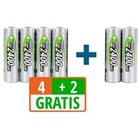 4 + 2 GRATIS: 4 ANSMANN Akkus Photo Mignon AA 2.400 mAh + GRATIS 2 St. von Ansmann