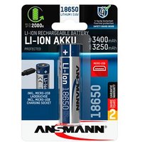 ANSMANN Akku 18650 Micro-USB 18650 3.400 mAh von Ansmann