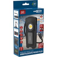 ANSMANN WL1500R Pocket Flex LED Handleuchte schwarz 17,1 cm, Lichtfarbe Hauptlicht 6000K und Zusatzlicht von Ansmann