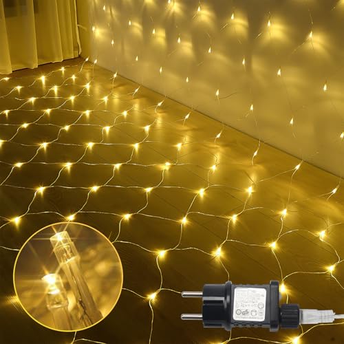 Ansobea LED Lichternetz Außen Warmweiß, 2x2m, 198 LEDs, IP44 Wasserdicht, 8 Modi, Weihnachtsdeko für Außen & Innen Ansobea LED Lichternetz Außen Warmweiß, 2x2m, 198 LEDs, IP44 Wasserdicht, 8 Modi, Weihnachtsdeko für Außen & Innen von Ansobea