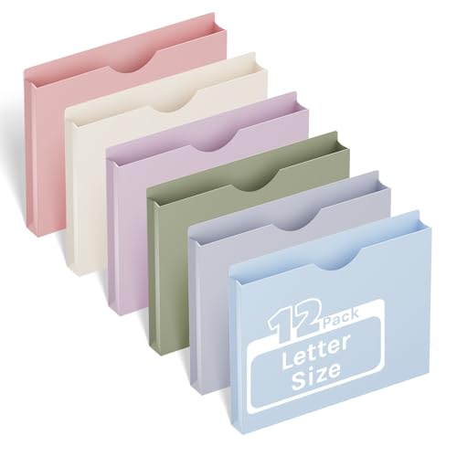 Ansook 12 Stück Manila-Aktenhüllen aus Kunststoff, 2,5 cm, Briefgröße, leicht, Fächermappe, verstärkter gerader Schnitt, robuste 2,5 cm Erweiterungstasche, Poly-Aktenhülle, verschiedene Farben Ansook 12 Stück Manila-Aktenhüllen aus Kunststoff, 2,5 cm, Briefgröße, leicht, Fächermappe, verstärkter gerader Schnitt, robuste 2,5 cm Erweiterungstasche, Poly-Aktenhülle, verschiedene Farben von Ansook