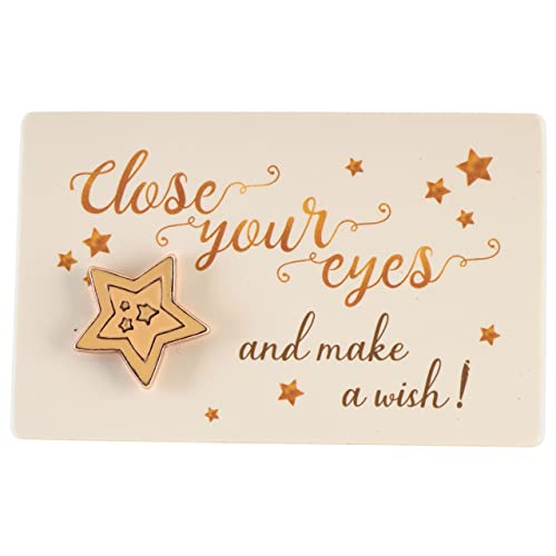 1 Glücksanstecker auf Karte Close Your Eyes an Make a Wish! PIN weiß Gold Rosegold von Anstecker