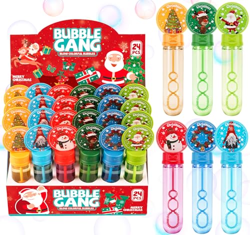 Anstore 24Pcs Weihnachten Seifenblasen Kinder, Mini Seifenblasen Set Röhrchen Ideale Partygeschenke für Kindergeburtstage, Seifenblasen Stab, Bubble Bulk Party Supplies. von Anstore