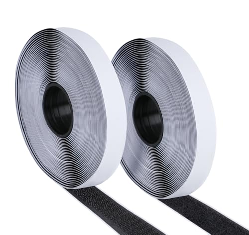 Anstore Klettverschluss Selbstklebend,5Mx20mm Schwarz Klettband Selbstklebend Extra Stark, 2cm Breite 5m Lang Klettverschluss zum Kleben Klettband zum Nähen Klettband für Fliegengitter von Anstore