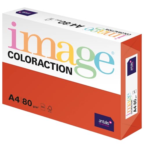 Image Coloraction London - farbiges Kopierpapier - DIN A4, 210 x 297 mm, 80 g/m² - buntes, holzfreies Druckerpapier für Kopierer - 500 Blatt - Ziegelrot von Antalis