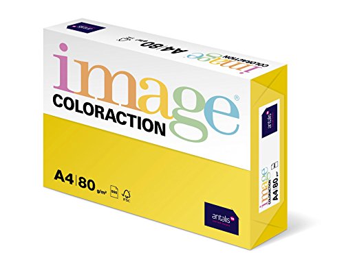 Image Coloraction Canary - farbiges Kopierpapier - DIN A4, 210 x 297 mm, 80 g/m² - buntes, holzfreies Druckerpapier für Kopierer - 500 Blatt - Kanariengelb von Antalis