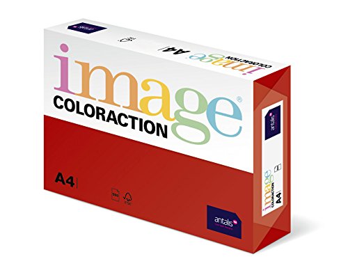 Image Coloraction Chile - farbiges Kopierpapier - DIN A4, 210 x 297 mm, 120 g/m² - buntes, holzfreies Druckerpapier für Kopierer - 250 Blatt - Rot von Image Coloraction