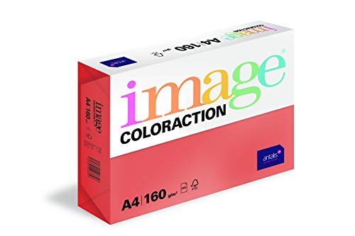 Image Coloraction Chile - farbiges Kopierpapier - DIN A4, 210 x 297 mm, 160 g/m² - buntes, holzfreies Druckerpapier für Kopierer - 250 Blatt - Rot von IMAGE