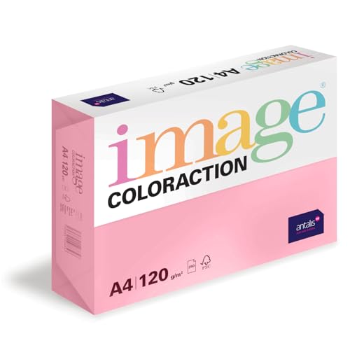 Image Coloraction Coral - farbiges Kopierpapier - DIN A4, 210 x 297 mm, 120 g/m² - buntes, holzfreies Druckerpapier für Kopierer - 250 Blatt - Rosa von Image Coloraction