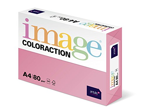 Image Coloraction Coral - farbiges Kopierpapier - DIN A4, 210 x 297 mm, 80 g/m² - buntes, holzfreies Druckerpapier für Kopierer - 500 Blatt - Rosa von IMAGE