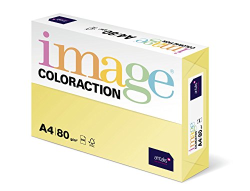 Image Coloraction Desert - farbiges Kopierpapier - DIN A4, 210 x 297 mm, 80 g/m² - buntes, holzfreies Druckerpapier für Kopierer - 500 Blatt - Gelb von IMAGE
