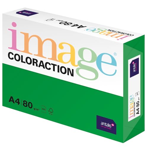 Image Coloraction Dublin - farbiges Kopierpapier - DIN A4, 210 x 297 mm, 80 g/m² - buntes, holzfreies Druckerpapier für Kopierer - 500 Blatt - Dunkelgrün von IMAGE