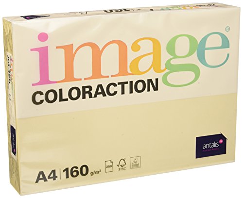 Image Coloraction Dune - farbiges Kopierpapier - DIN A4, 210 x 297 mm, 160 g/m² - buntes, holzfreies Druckerpapier für Kopierer - 250 Blatt - Creme von Antalis