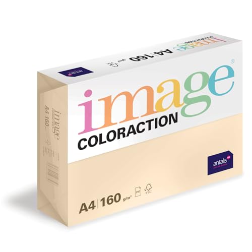 Image Coloraction Dune - farbiges Kopierpapier - DIN A4, 210 x 297 mm, 160 g/m² - buntes, holzfreies Druckerpapier für Kopierer - 250 Blatt - Creme von Antalis