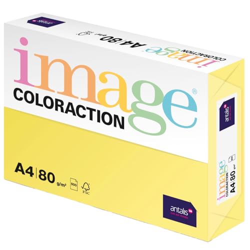 Image Coloraction Florida - farbiges Kopierpapier - DIN A4, 210 x 297 mm, 80 g/m² - buntes, holzfreies Druckerpapier für Kopierer - 500 Blatt - Zitronengelb von IMAGE