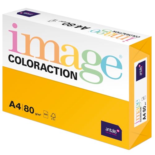 Image Coloraction Hawai - farbiges Kopierpapier - DIN A4, 210 x 297 mm, 80 g/m² - buntes, holzfreies Druckerpapier für Kopierer - 500 Blatt - Intensivgelb von IMAGE