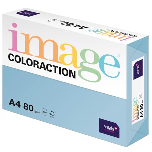 Image Coloraction Iceberg - farbiges Kopierpapier - DIN A4, 210 x 297 mm, 80 g/m² - buntes, holzfreies Druckerpapier für Kopierer - 500 Blatt - Eisblau von IMAGE