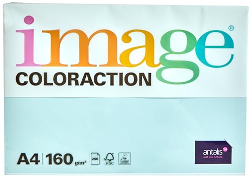 Image Coloraction Lagoon - farbiges Kopierpapier - DIN A4, 210 x 297 mm, 160 g/m² - buntes, holzfreies Druckerpapier für Kopierer - 250 Blatt - Hellblau von IMAGE
