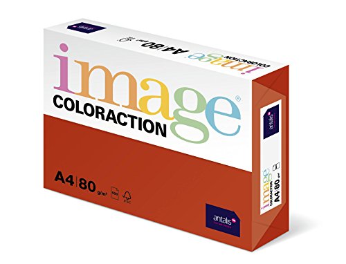 Image Coloraction London - farbiges Kopierpapier - DIN A4, 210 x 297 mm, 80 g/m² - buntes, holzfreies Druckerpapier für Kopierer - 500 Blatt - Ziegelrot von Antalis
