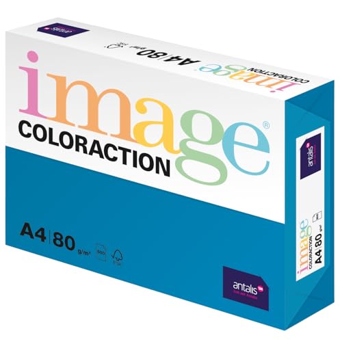 Image Coloraction Stockholm - farbiges Kopierpapier - DIN A4, 210 x 297 mm, 80 g/m² - buntes, holzfreies Druckerpapier für Kopierer - 500 Blatt - Tiefblau von IMAGE