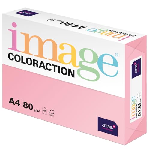 Image Coloraction Tropic - farbiges Kopierpapier - DIN A4, 210 x 297 mm, 80 g/m² - buntes, holzfreies Druckerpapier für Kopierer - 500 Blatt - Hellrosa von IMAGE