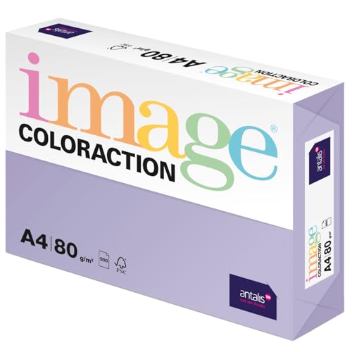 Image Coloraction Tundra - farbiges Kopierpapier - DIN A4, 210 x 297 mm, 80 g/m² - buntes, holzfreies Druckerpapier für Kopierer - 500 Blatt - Lavendel von IMAGE