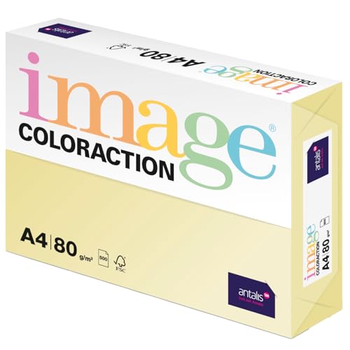 Image Coloraction Atoll - farbiges Kopierpapier - DIN A4, 210 x 297 mm, 80 g/m² - buntes, holzfreies Druckerpapier für Kopierer - 500 Blatt - Elfenbeinfarben von IMAGE