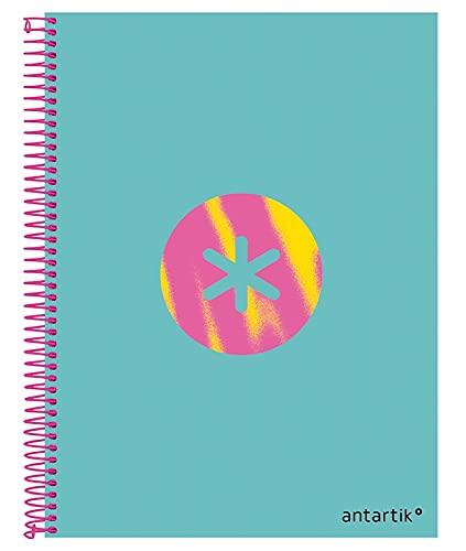 Antartik Liderpapel Notizbuch A4 Micro-Anti-Deckel, gefüttert, 120 Stunden, 100 g, 5 Band, 4 Löcher, Türkis von Antartik