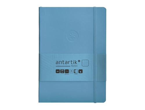 Antartik Notizbuch mit Gummiband, weißer Deckel, A5 Blatt, Punkte, Hellblau, 80 Blatt, 80 Blatt, FSC Antartik Notizbuch mit Gummiband, weißer Deckel, A5 Blatt, Punkte, Hellblau, 80 Blatt, 80 Blatt, FSC von Antartik