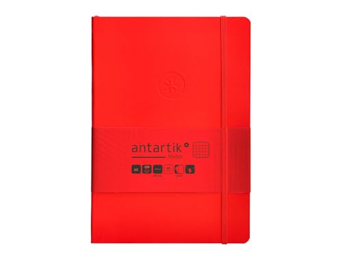 Antartik Notizbuch mit Gummiband, weißer Deckel, A5 Blatt, kariert, Rot, 80 Blatt, 80 Blatt, FSC Antartik Notizbuch mit Gummiband, weißer Deckel, A5 Blatt, kariert, Rot, 80 Blatt, 80 Blatt, FSC von Antartik
