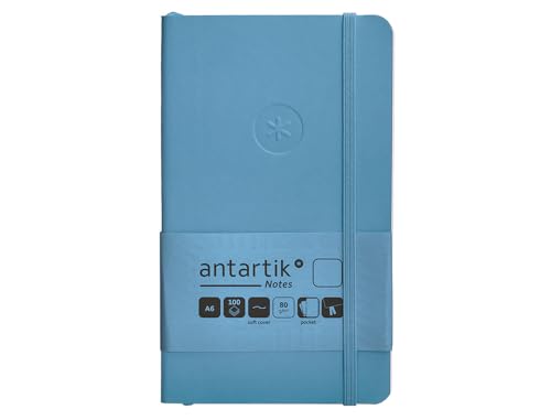 Antartik Notizbuch mit Gummiband, weißer Deckel, A6, glatte Blätter, Hellblau, 100 Blatt, 80 g, FSC Antartik Notizbuch mit Gummiband, weißer Deckel, A6, glatte Blätter, Hellblau, 100 Blatt, 80 g, FSC von Antartik