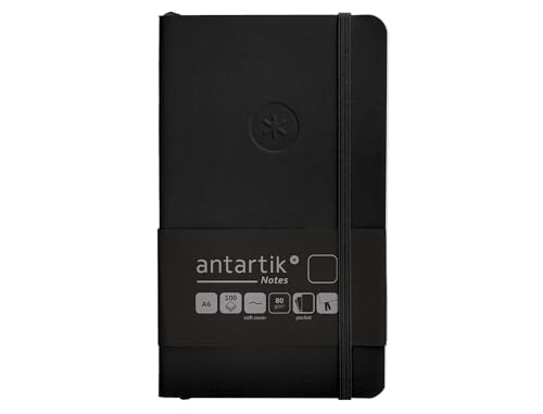 Antartik Notizbuch mit Gummiband, weißer Deckel, A6, glatte Blätter, Schwarz, 100 Blatt, 80 g, FSC Antartik Notizbuch mit Gummiband, weißer Deckel, A6, glatte Blätter, Schwarz, 100 Blatt, 80 g, FSC von Antartik