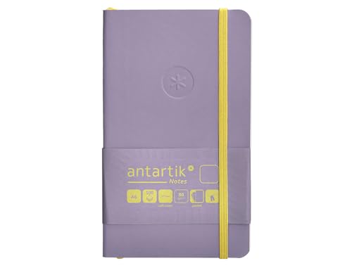 Antartik Notizbuch mit Gummiband, weißer Deckel, A6, glatte Blätter, Violett und Gelb, 100 Blatt, 80 g, FSC Antartik Notizbuch mit Gummiband, weißer Deckel, A6, glatte Blätter, Violett und Gelb, 100 Blatt, 80 g, FSC von Antartik