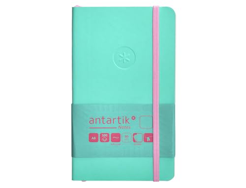 Antartik Notizbuch mit Gummiband, weißer Deckel, A6, glatte Blätter, rosa und türkis, 100 Blatt, 80 g, FSC Antartik Notizbuch mit Gummiband, weißer Deckel, A6, glatte Blätter, rosa und türkis, 100 Blatt, 80 g, FSC von Antartik