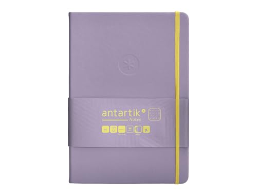 Antartik Notizheft mit Gummiband, fester Einband, A5 Blatt, Punkte, Violett und Gelb, 100 Blatt, 80 g, FSC von Antartik