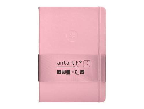 Antartik Notizheft mit Gummiband, fester Einband, A5 Blatt, gepunktet, Pastellrosa, 100 Blatt, 80 g, FSC Antartik Notizheft mit Gummiband, fester Einband, A5 Blatt, gepunktet, Pastellrosa, 100 Blatt, 80 g, FSC von Antartik