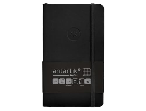 Antartik Notizheft mit Gummiband, weißer Deckel, A6, kariert, schwarz, 100 Blatt, 80 g, FSC Antartik Notizheft mit Gummiband, weißer Deckel, A6, kariert, schwarz, 100 Blatt, 80 g, FSC von Antartik