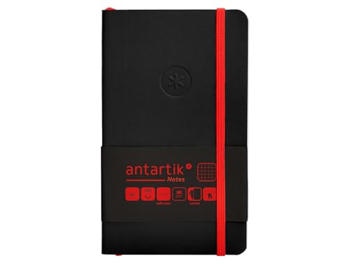 Antartik Notizheft mit Gummiband, weißer Deckel, A6, kariert, schwarz und rot, 100 Blatt, 80 g, FSC Antartik Notizheft mit Gummiband, weißer Deckel, A6, kariert, schwarz und rot, 100 Blatt, 80 g, FSC von Antartik