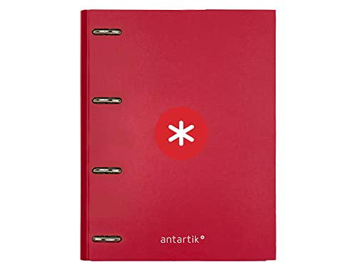 Liderpapel Antartik Ordner mit Nachfüllpackung, A4, 5 mm, gefüttert, 4 Ringe, 40 mm, rund, Himbeerfarben von Antartik