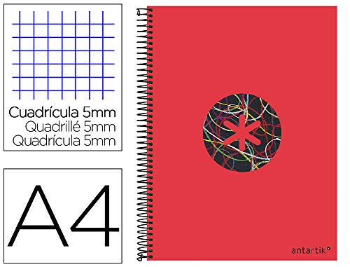 Liderpapel Notizbuch A4 Micro-Anti-Abdeckung, gefüttert, 120 H, 100 g, 5 Band, 4 Löcher, Trending Rot 2020 von Antartik